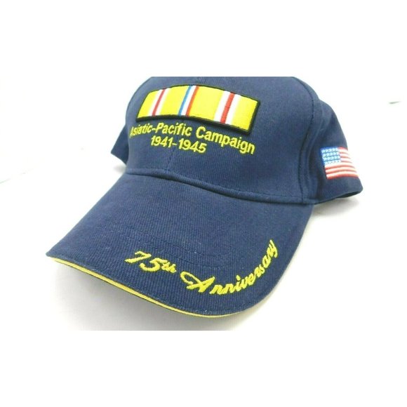 World War II 75th Anniversary Asiatic Pacific Campaign Hat Cap Strapback Blue - Picture 3 of 11